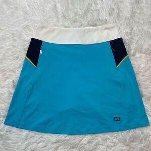 Cutter and Buck Drytec 50 Tennis Skirt Skort Size Small Blue Built in Shorts Poc